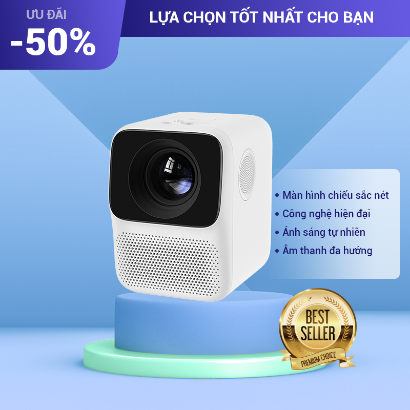 Máy Chiếu FullHD 1080P Kết Nối Wifi, Điện Thoại Tiện Lợi Màn Hình Chiếu Lớn, Hình Ảnh Sắc Nét Đi Kèm Bộ Nguồn Và Điều Khiển Từ Xa (Bản Quôc Tế)