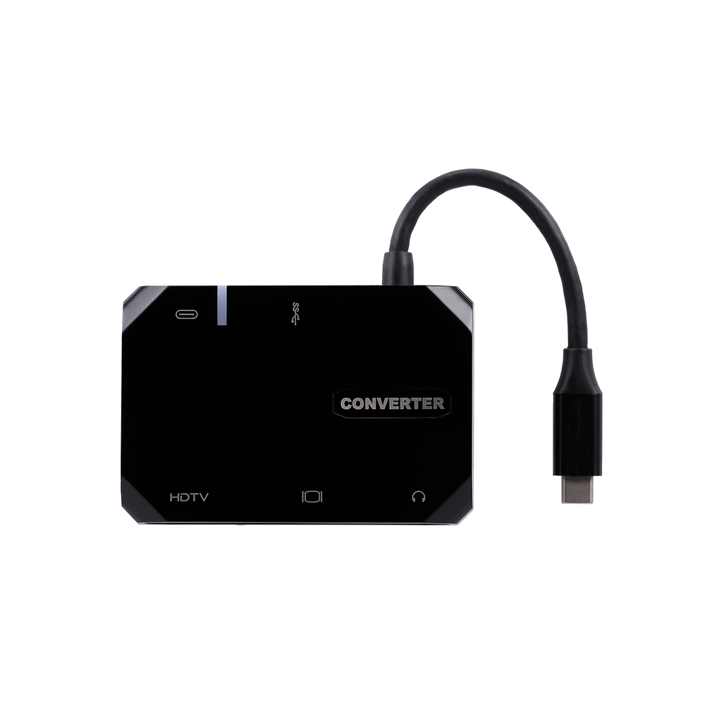 Hub USB Type-C ra 5 cổng HDMI/VGA/ AV/ USB/ PD cho Macbook, Smartphone - UTH51A30