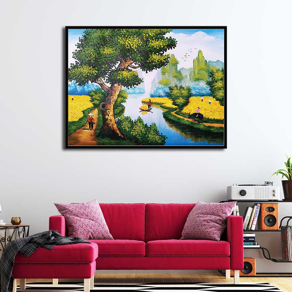 Tranh canvas treo tường làng quê Việt Nam - QVN020