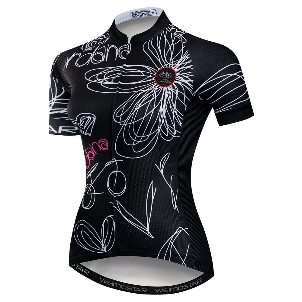 Nữ Đi Xe Đạp Jersey Maillot Roupa Ropa De Ciclismo Nữ Tay Ngắn Thoáng Khí Xe Đạp Áo Sơ Mi Nhanh Khô MTB Xe Đạp Mặc Color: CD5759 Size: XS