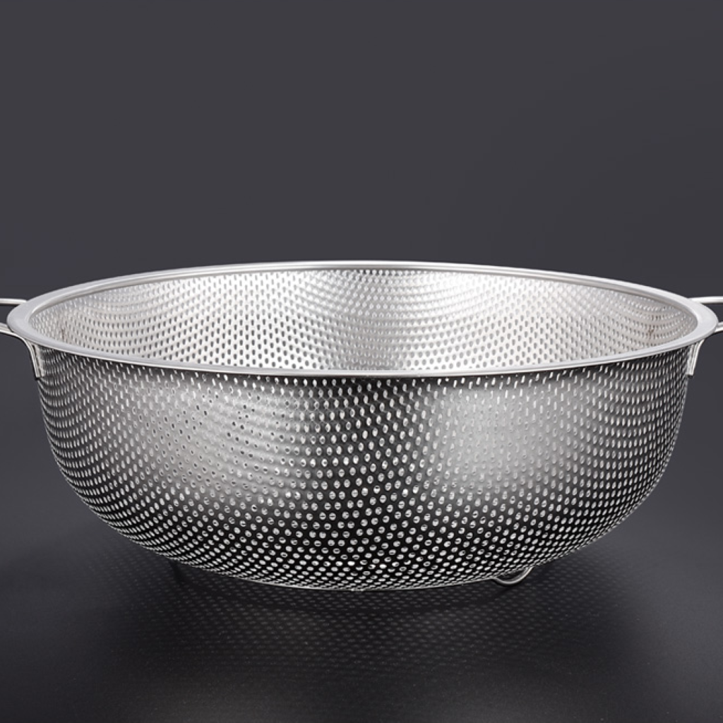 Set of 2 Stainless Steel Strainer & Fruit Washing Bowl Nesting Bowl