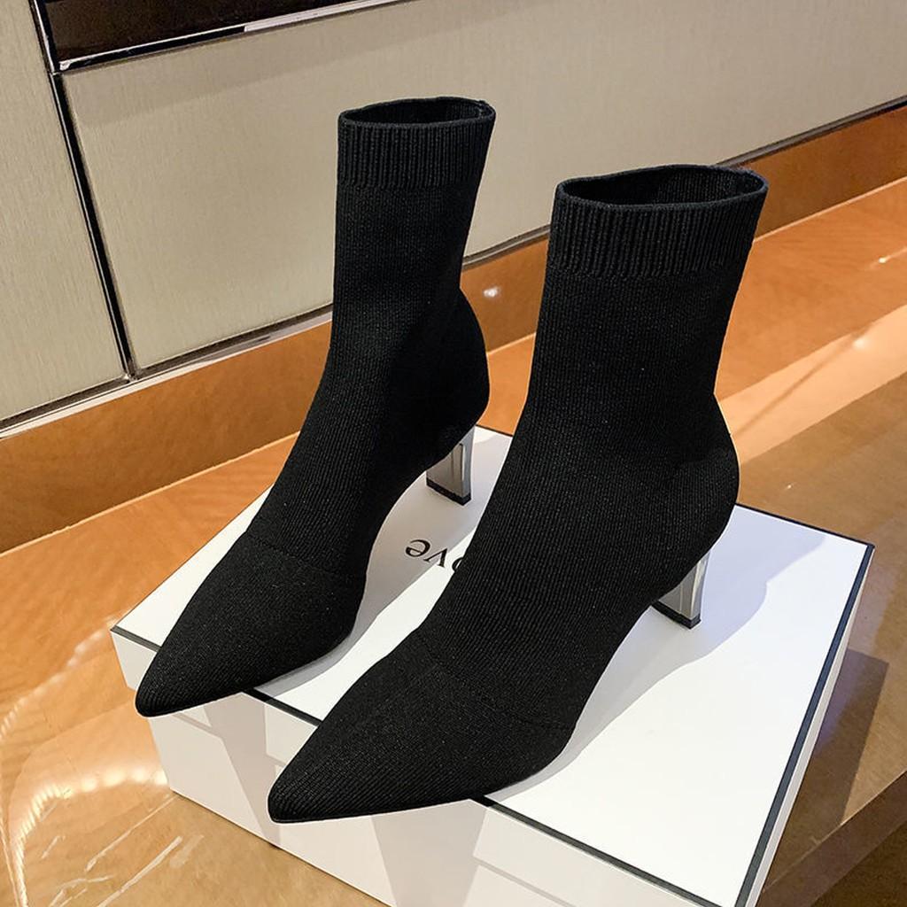 Bốt len nữ gót gương 7 phân (mã 138-7