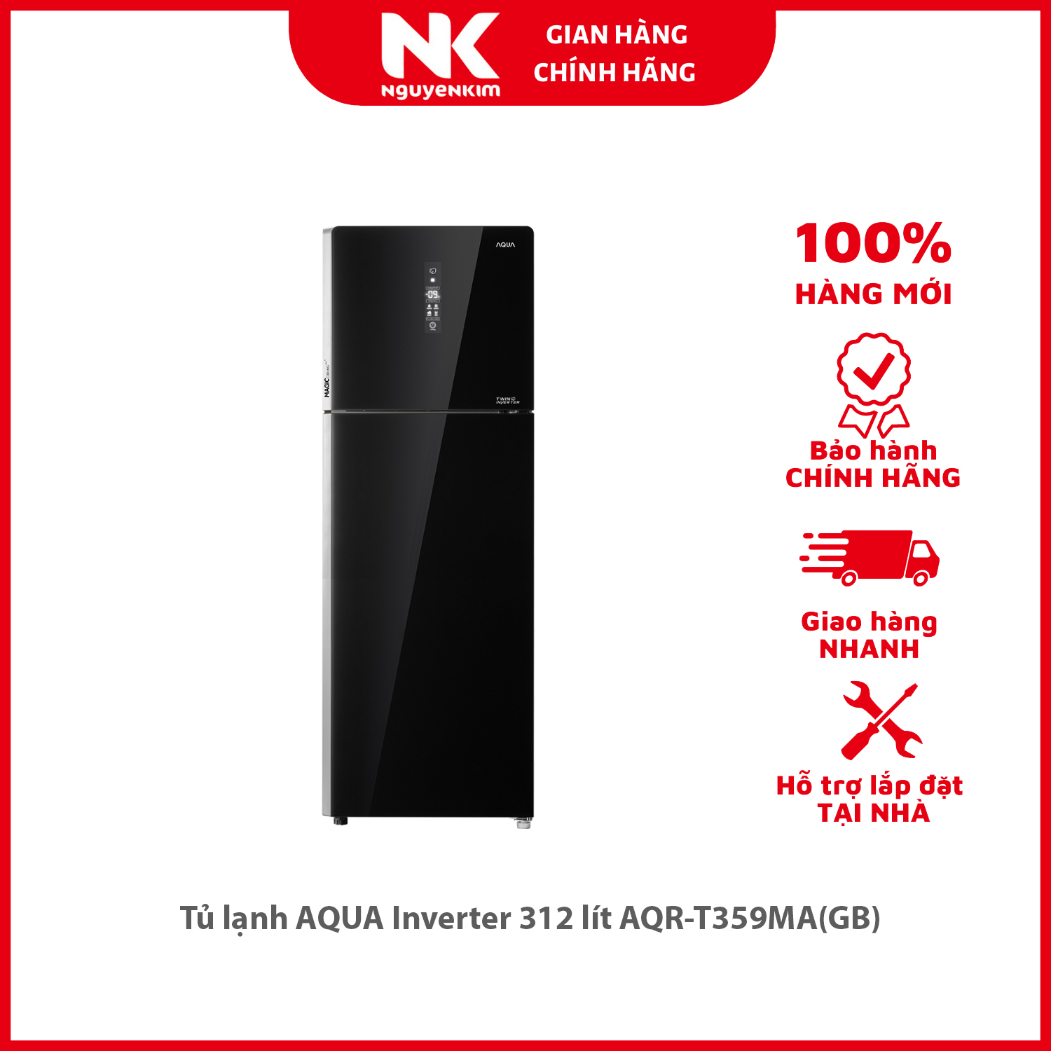 Tủ lạnh AQUA Inverter 312 lít AQR-T359MA(GB) - Hàng chính hãng [Giao hàng toàn quốc]