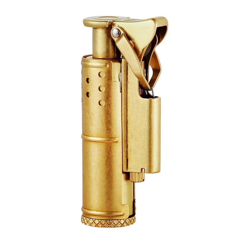 Hộp Quẹt Bật Lửa Xăng Đá Kiểu Cối BN 005 Bằng Đồng, Kiểm Dáng Cổ Điển Sang Trọng