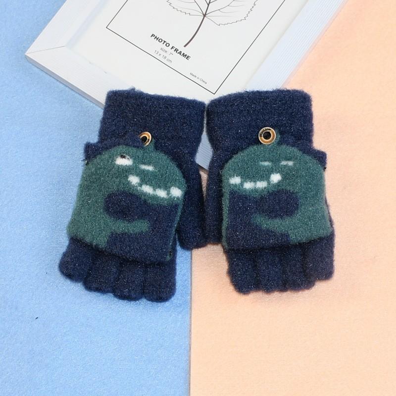 3 cặp khủng long trẻ em Găng tay nửa -Finger Dải tay không ngón tay với vạt