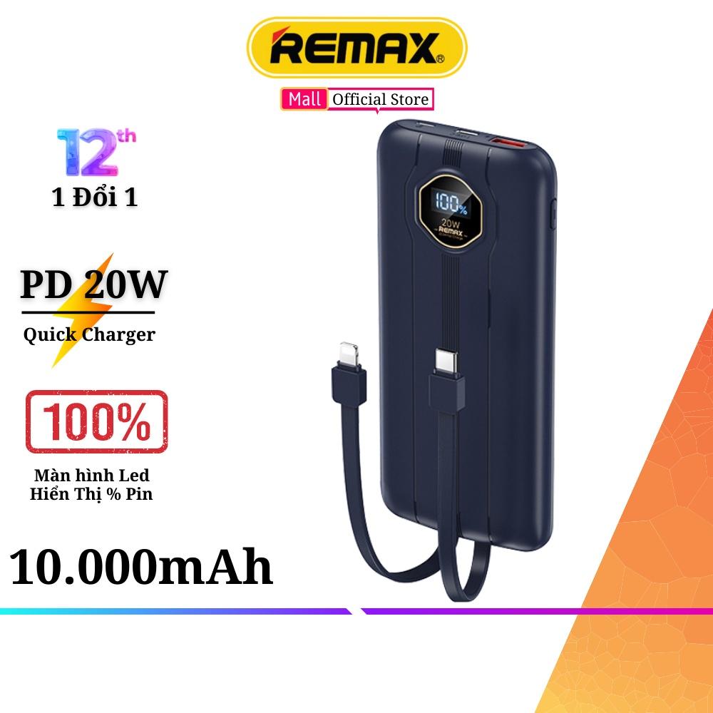 Pin sạc dự phòng kèm cáp sạc 10000mAh Remax RPP-300 Sạc nhanh PD QC 22.5W Hàng Chính Hãng Remax