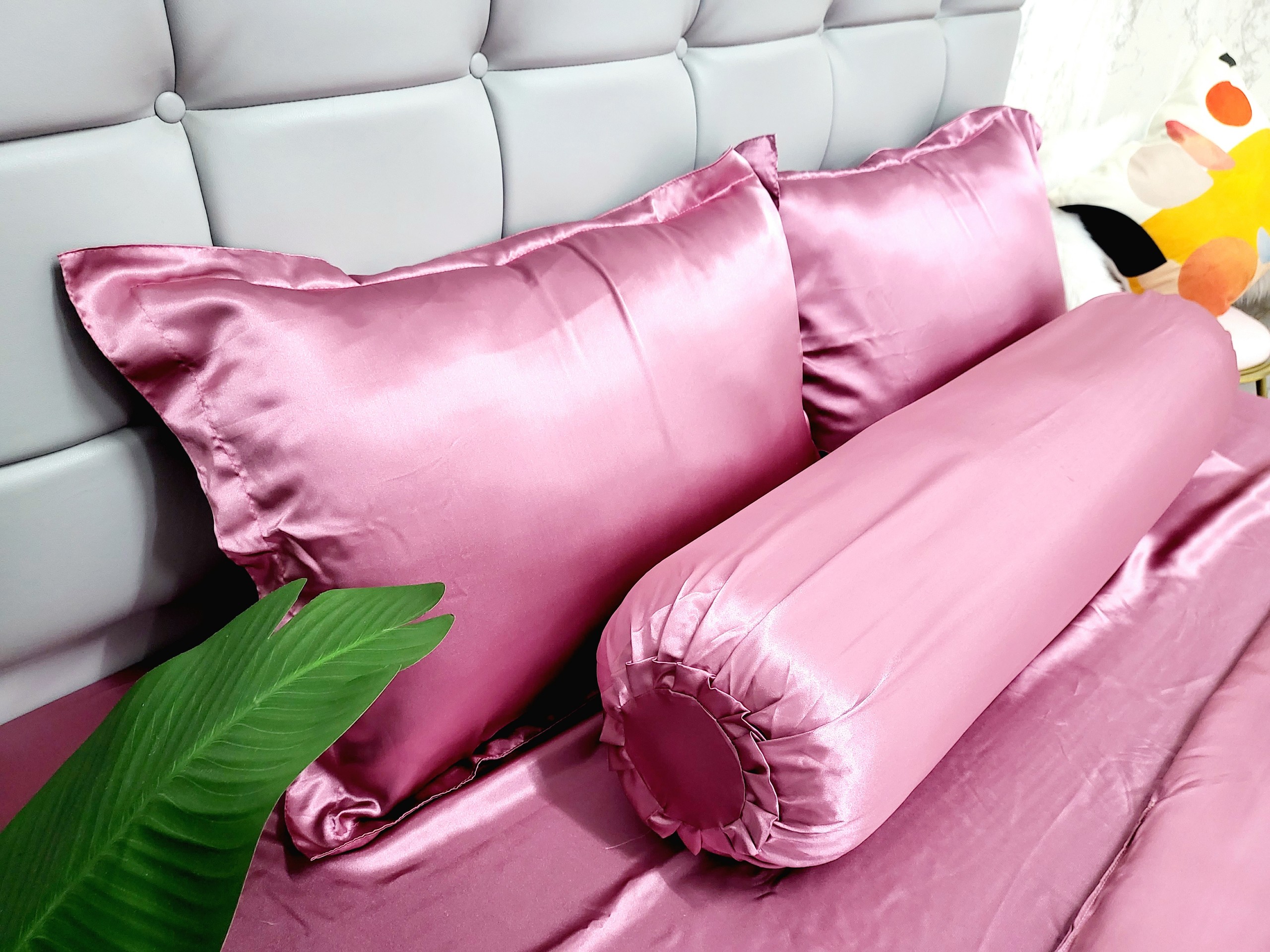 GIẢM % Ga bộ phi lụa Thái Tuấn cao cấp loại 1, bộ 4 món ga nệm và áo gối phi lụa hàng may - NEMTOTBEDDING