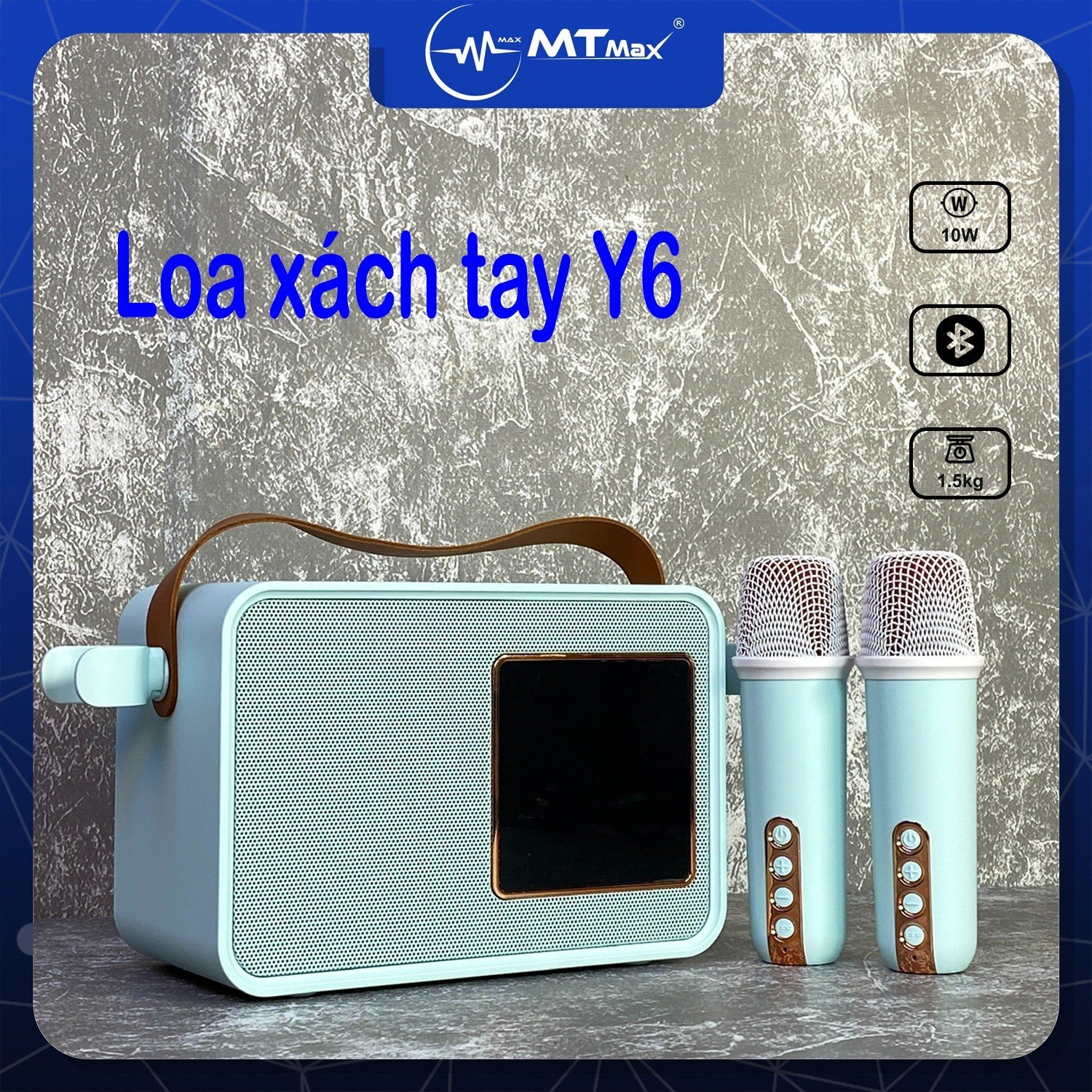 Loa Bluetooth Y6 - Đèn Led Nháy Theo Nhạc - 2 Micro Không Dây - Đa Dạng Cổng Kết Nối