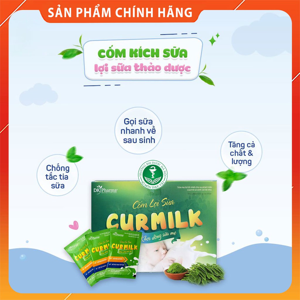 Cốm lợi sữa 100% thảo dược DK Pharma Curmilk H20 20 gói