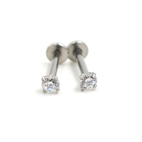 Bộ 2 cái khuyên môi đính đá bằng thép không gỉ-h19