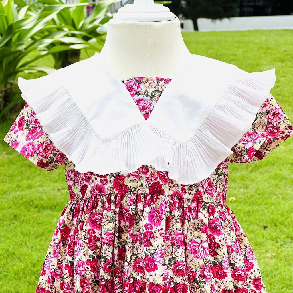 Váy bé gái, đầm bé gái hoa nhí chất thô mềm mại sang chảnh cho bé gái tại Mom's Choice