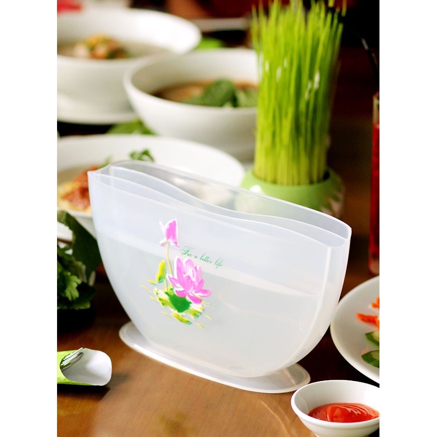 Khay nhúng, tô nhúng bánh tráng 3 ngăn  phục vụ các món gỏi cuốn , thịt luộc dùng vừa sang trọng ,sạch sẽ