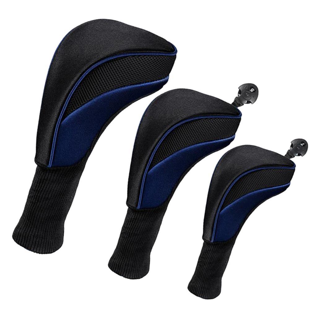 6 Pieces Golf Wood Head Cover Fairway Driver Headcover Mesh Club Guard