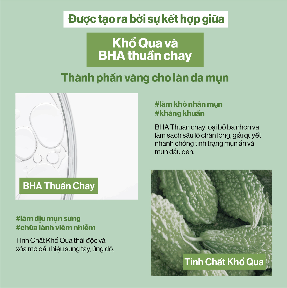 Sữa rửa mặt Khổ qua và Vegan BHA Gilaa Plant Serum giúp làm sạch da và giảm mụn