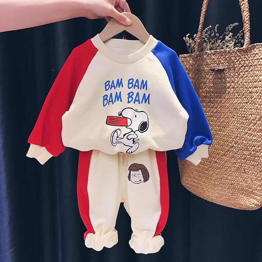 Bộ Quần Áo Dài Tay Bam Bam Thu Đông Vải Nỉ Da Cá Cao Cấp In Hình Cực Xinh Cho Bé Từ 6-28kg - SUMO KIDS