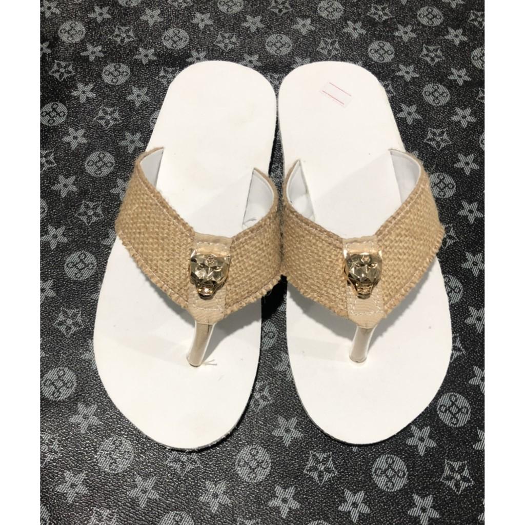 Dép quai kẹp nam nữ sandal đồng nai đế trắng quai kẹp bố màu bò size từ 35 nữ đến 43 nam