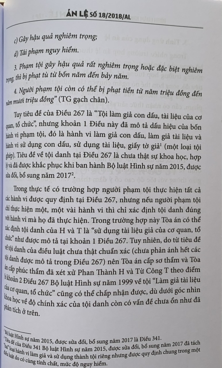Bình Luận Khoa Học Bản ÁnVà Án Lệ  - Tập 1