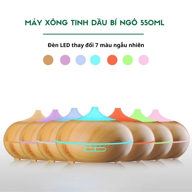 Máy xông tinh dầu bí ngô 550ml: phun sương khuếch tán, tỏa hương, tạo ẩm cho phòng ngủ, lọc không khí điều khiển tự động