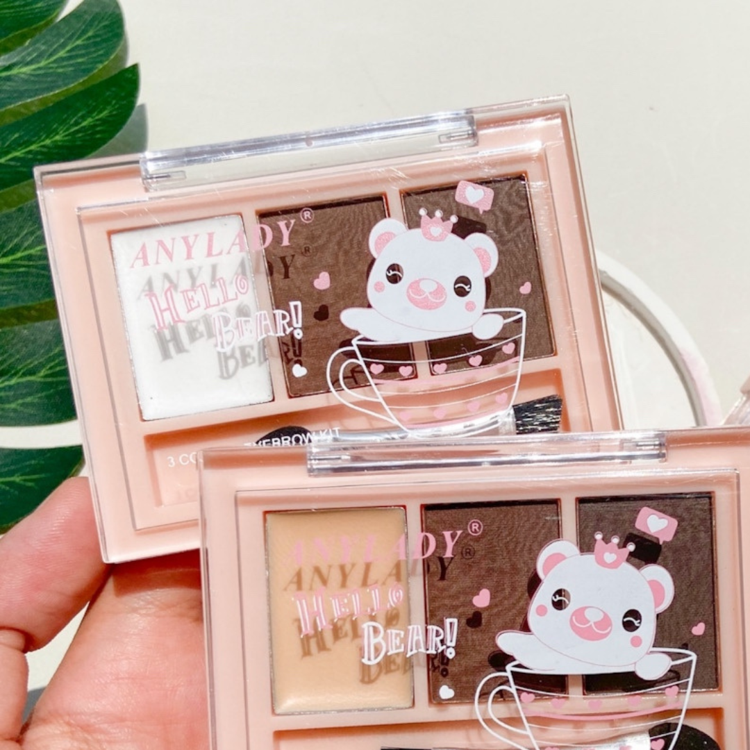 Set phấn bột eyebrown 3 ô ANYLADY HELLO BEAR-2 MÀU ( không xuất hóa đơn đỏ )