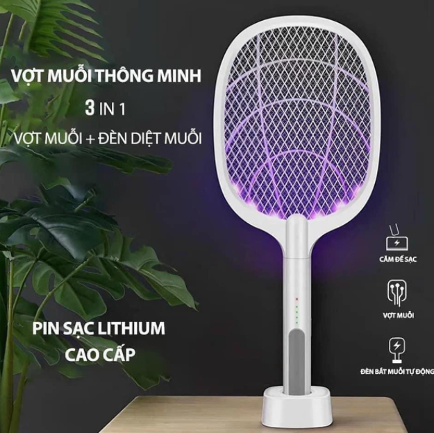 Vợt Muỗi Thông Minh Tự Động Bắt Muỗi Đa Năng 2 Trong 1 Tích Hợp Đèn Led Mã WD947 Loại Tốt, Hàng Chính Hãng