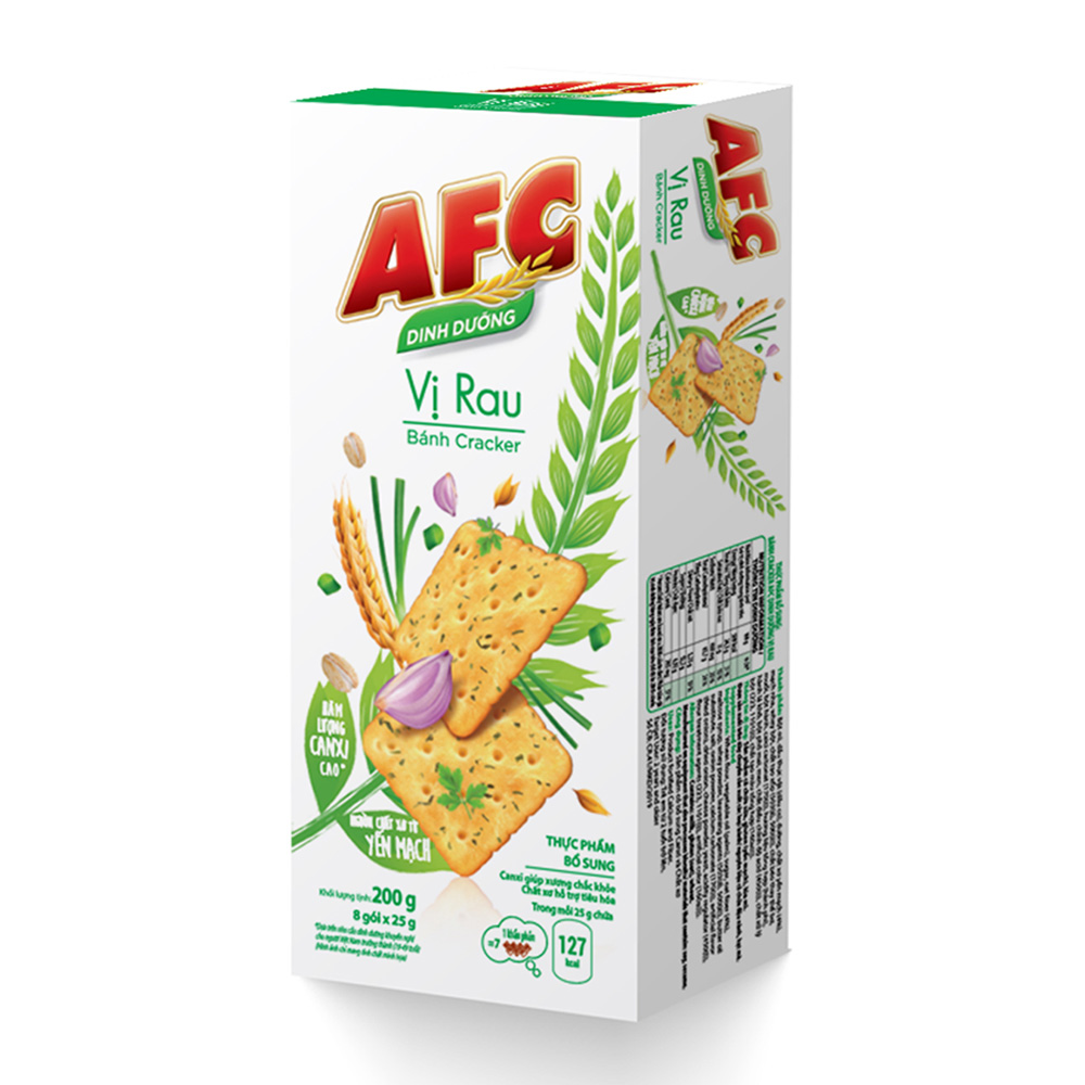 Combo 2 Hộp Bánh Dinh Dưỡng AFC Vị Rau và Vị Lúa Mì