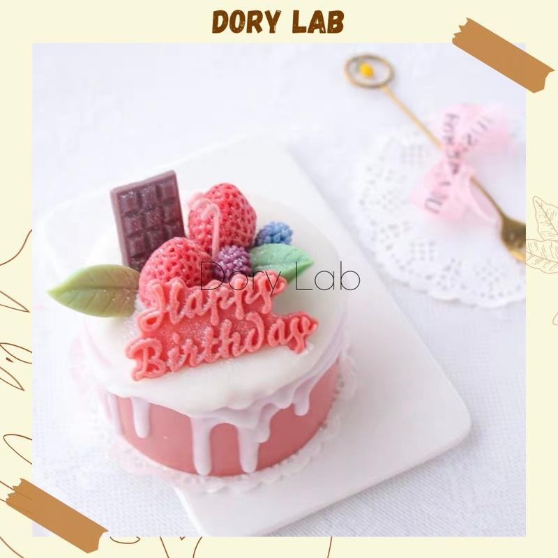 Nến Thơm Bánh Sinh Nhật Dâu Tây Handmade, Quà Tặng Ý Nghĩa - Dory Lab