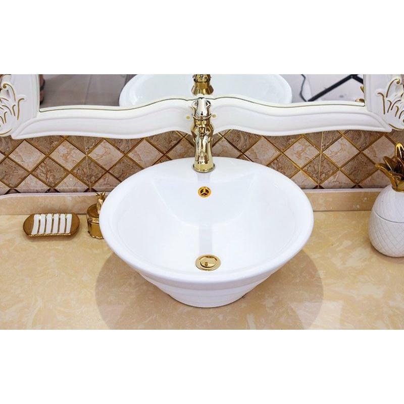 Lavabo sứ đặt bàn xoắn ốc phủ men nano cao cấp