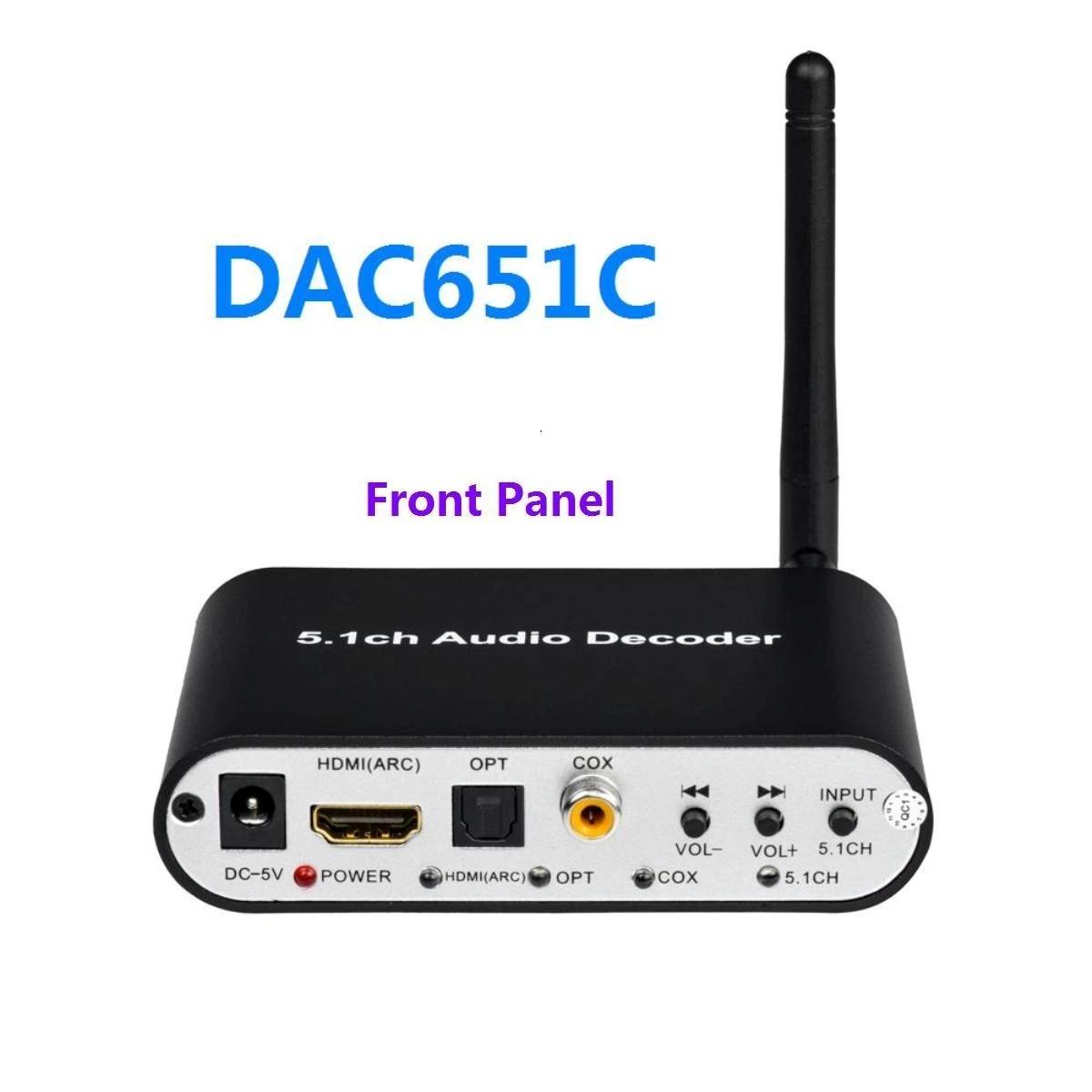 Bộ giải mã âm thanh HDMI DTS 5.1 Bộ thu Bluetooth 5.0 DAC DTS AC3 FLAC APE 4Kx2K Bộ chuyển đổi trích xuất HDMI sang HDMI SPDIF ARC