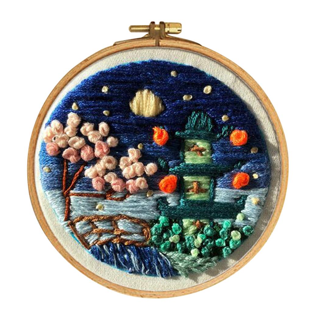 Pattern Handmade Embroidery Sampler Kit for Beginners Craft 11cm