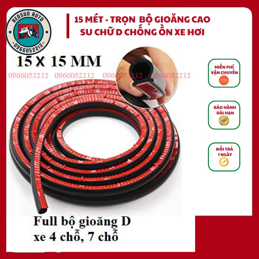 Trọn Bộ Gioăng Xe 15 Mét Ron, Doăng, Gioăng Cao Su D To Nhất, Chống Ồn Cánh Cửa, Cách Âm, Chống Bụi, Ngăn Nước