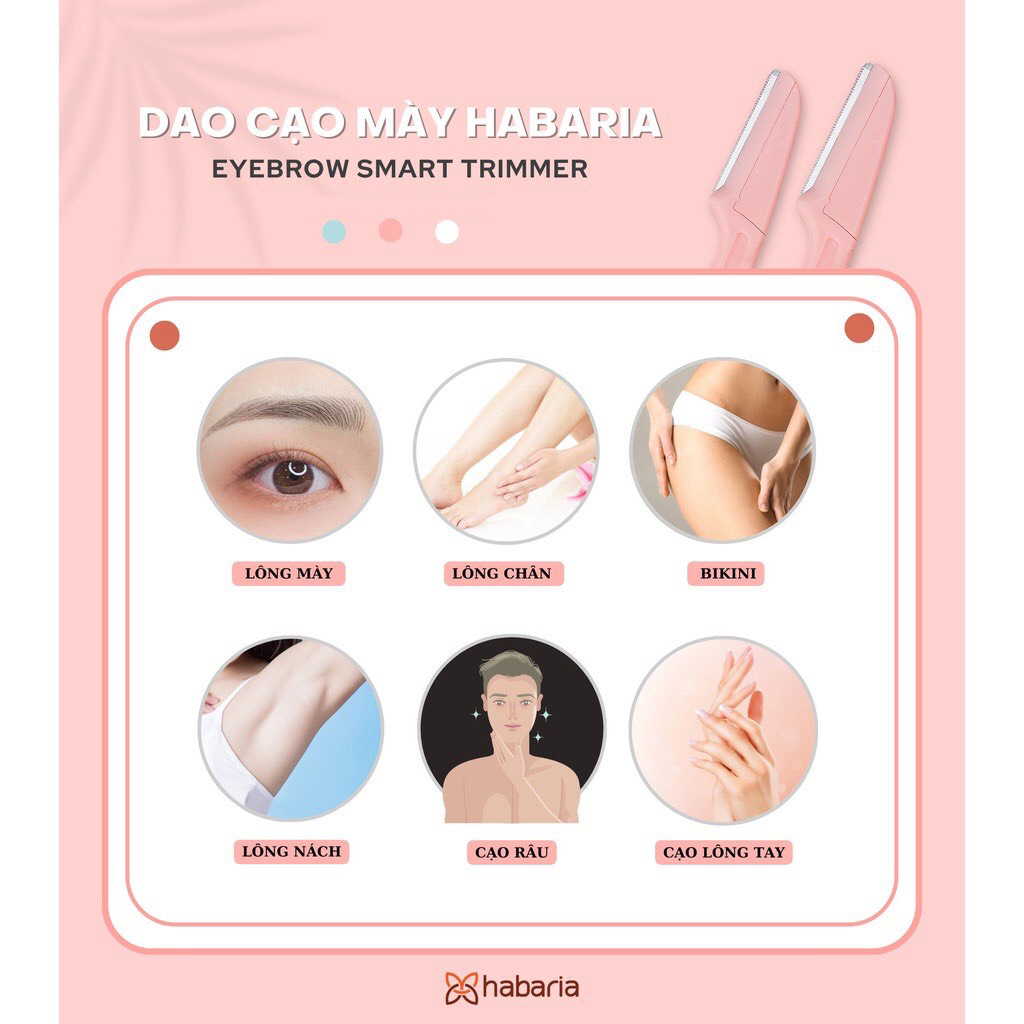 Combo 3 Dao cạo lông mày Habaria Eyebrow Smart Trimmer