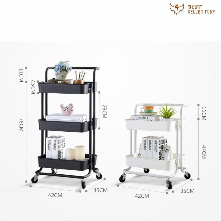 Kệ đựng đồ 3 tầng cho Salon có bánh xe USA
