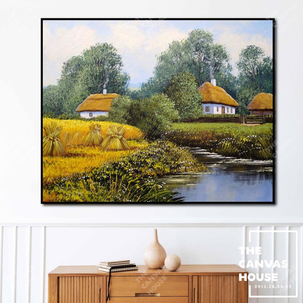 Tranh Canvas Phong Cảnh Đồng Quê (Hình thật tại xưởng - Đã có khung, móc, đinh treo) - The Canvas House - T1PC7