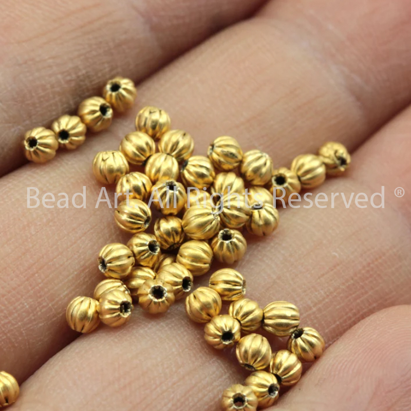 [1 Hạt] 3MM Charm Bi Mạ Vàng Tròn Xoắn, Phối Vòng Tay Phong Thuỷ, Chuỗi Hạt, Trang Sức - Bead Art