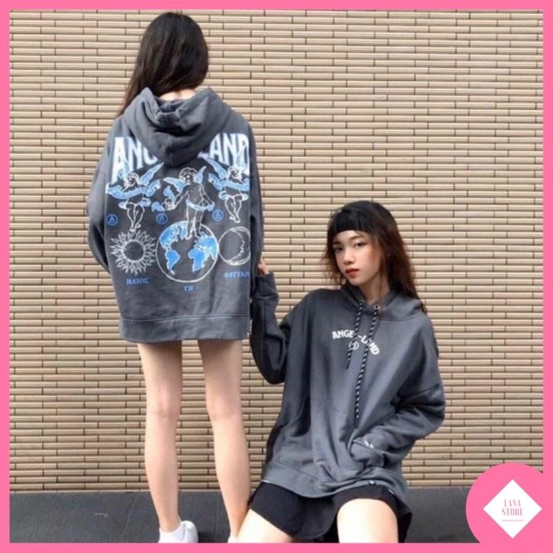 Áo Hoodie Nỉ Ngoại Form rộng Unisex Nam Nữ Couple Angel