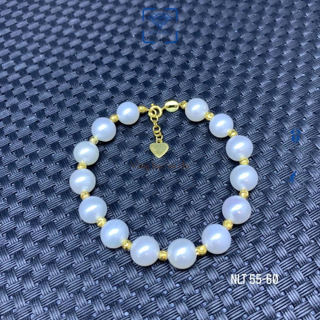 Vòng tay hạt trai nước ngọt VIP mix bi 10k, Hạt tròn ít tỳ, Trang sức Anchi jewelry