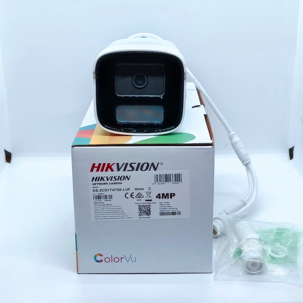 Camera IP Hikvision DS-2CD1T47G0-LUF 4MP dòng ColorVu có màu và mic thu âm - hàng chính hãng