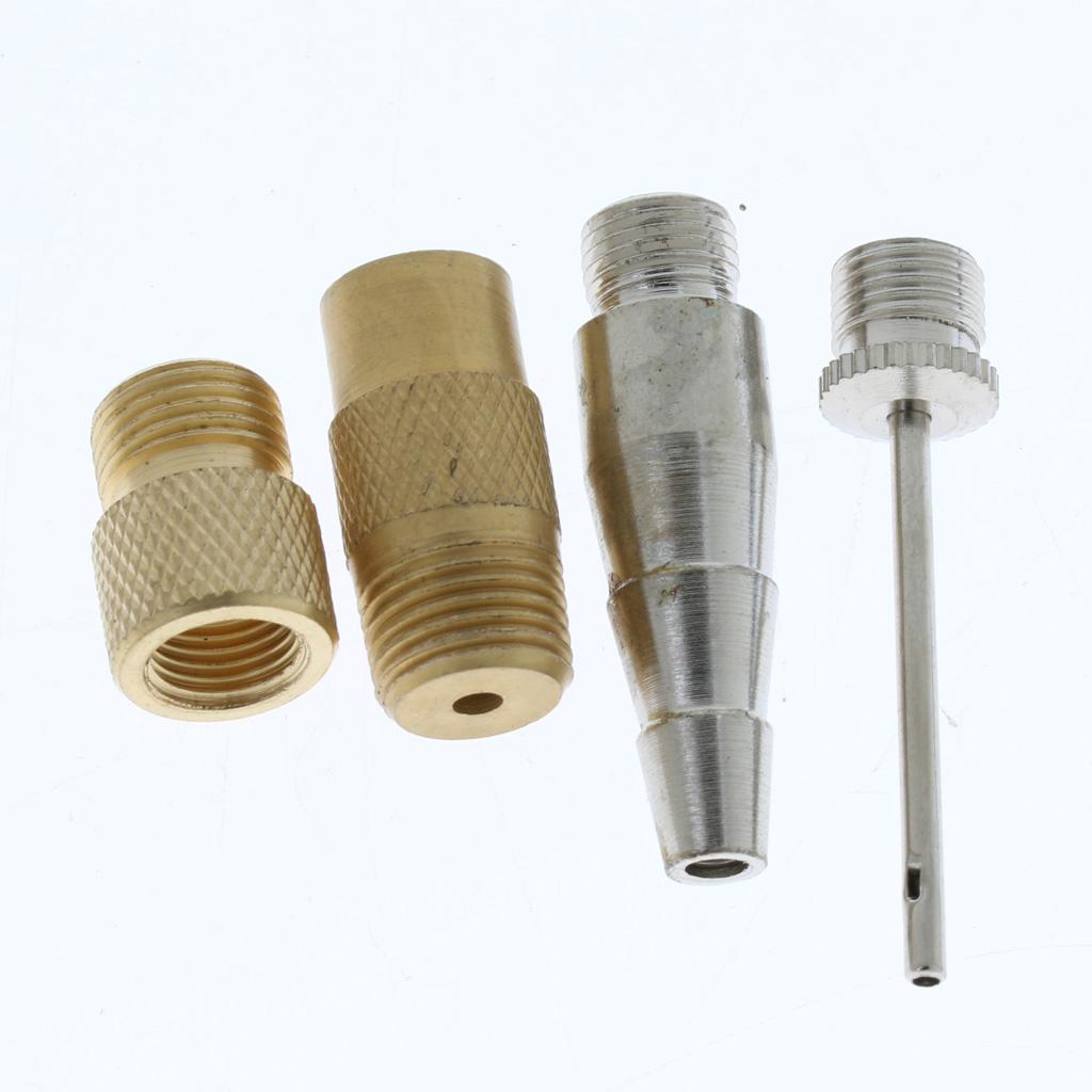 4Pcs Valve Adaptor Pump Ball Inflation Needle Nozzle Adaptor Kit