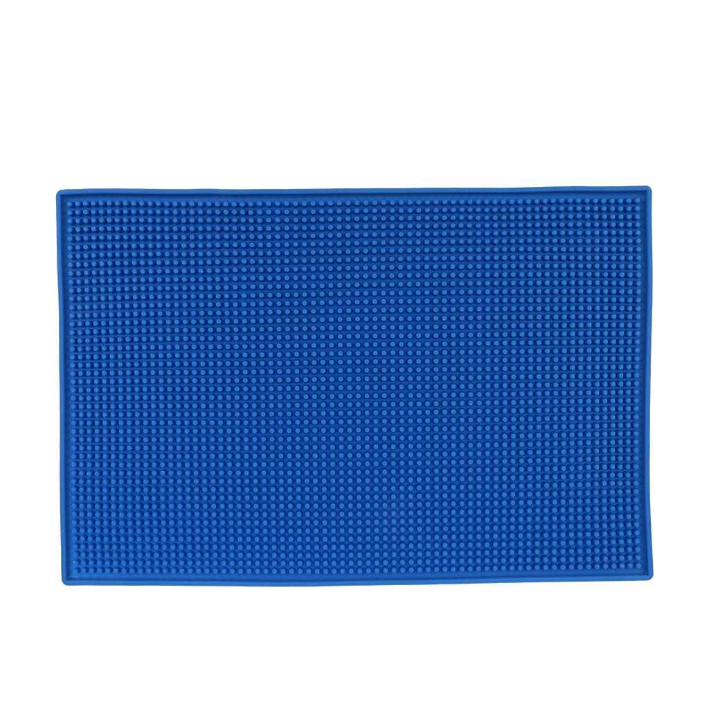 Rubber Bar Service Mat Water Proof PVC Mat Kitchen Coaster Blue