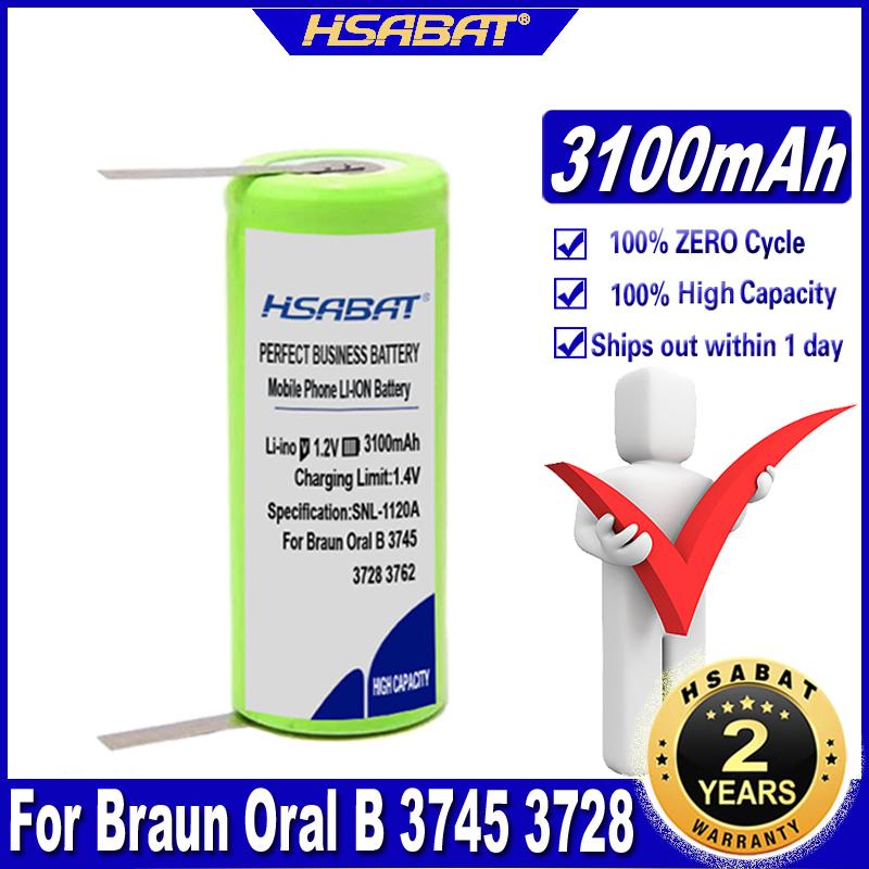 42170 Pin 3100MAh Cho Braun Oral B 3745 3728 3762 7000 3731 P7000 D25 D28 Bàn Chải Đánh Răng Điện Pin 1.2V 42Mm X 17Mm