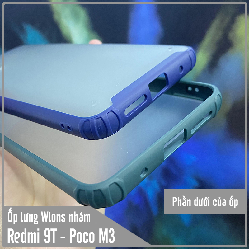 Ốp lưng cho Xiaomi Redmi 9T - Poco M3 nhám viền màu
