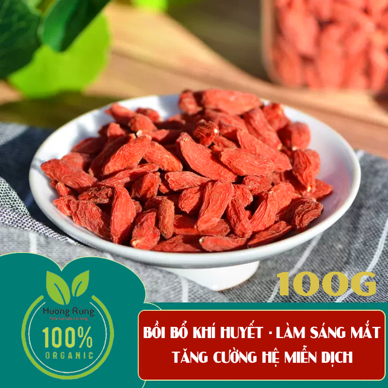 200G KỶ TỬ, CÂU KỶ TỬ loại đặc biệt, đỏ đẹp như hình, sáng mắt, tăng cường miễn dịch