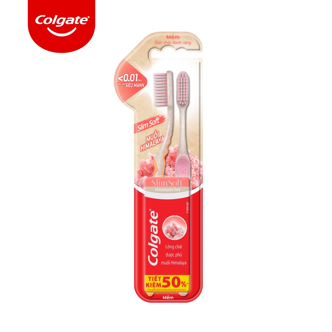 Bộ 2 Bàn chải đánh răng Colgate chứa tinh chất muối hồng Himalaya