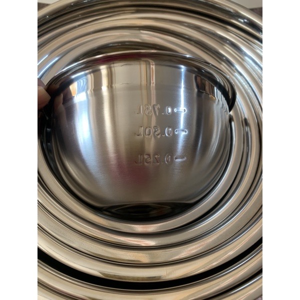 Combo 7 thao, thố trộn inox có vạch siêu dày