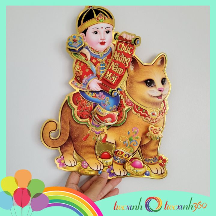 Cặp hình con giáp chúc tết năm mới trang trí nhà cửa 35 cm