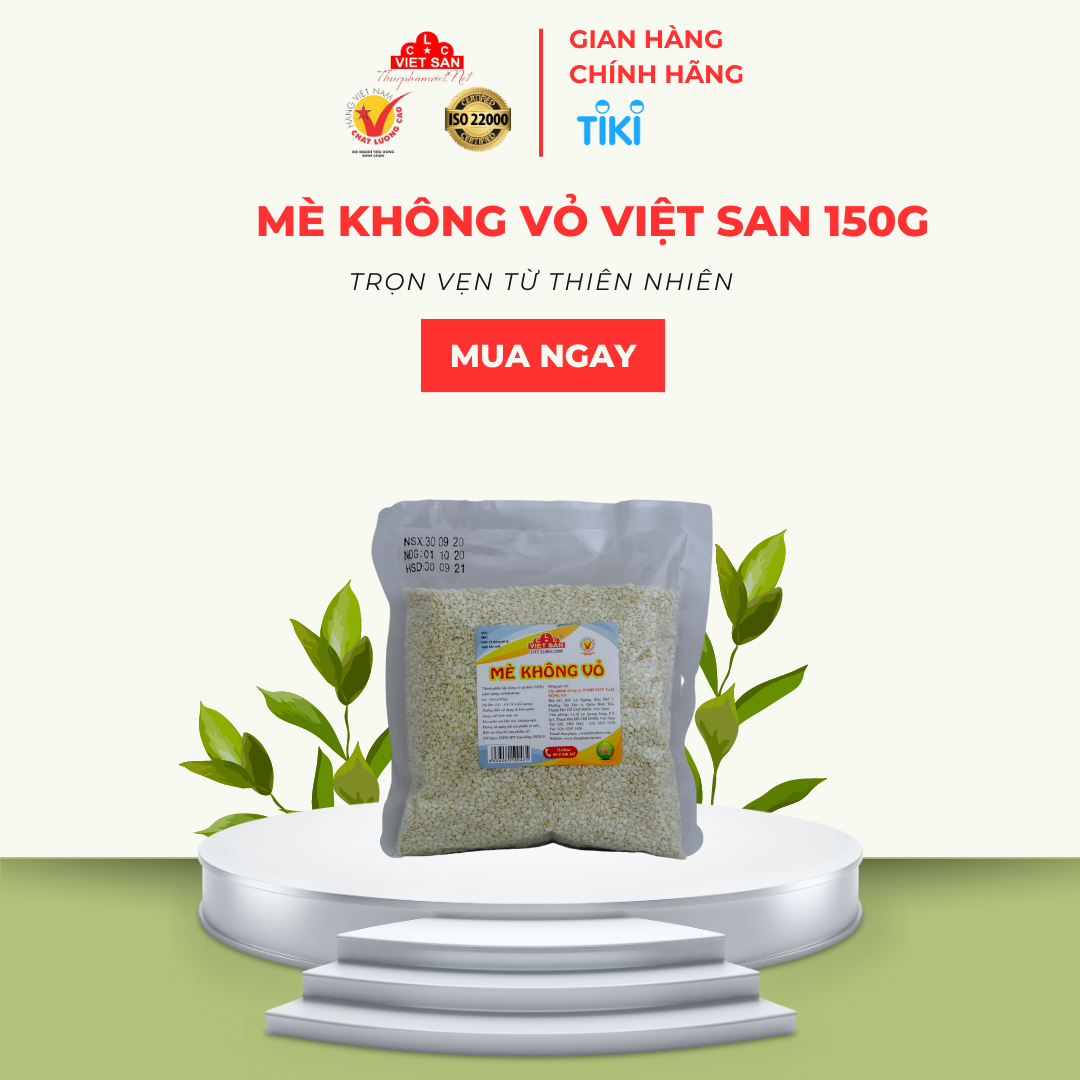 Mè Vàng Không Vỏ (Tách Vỏ) Thơm Ngon Việt San (Gói 150g)