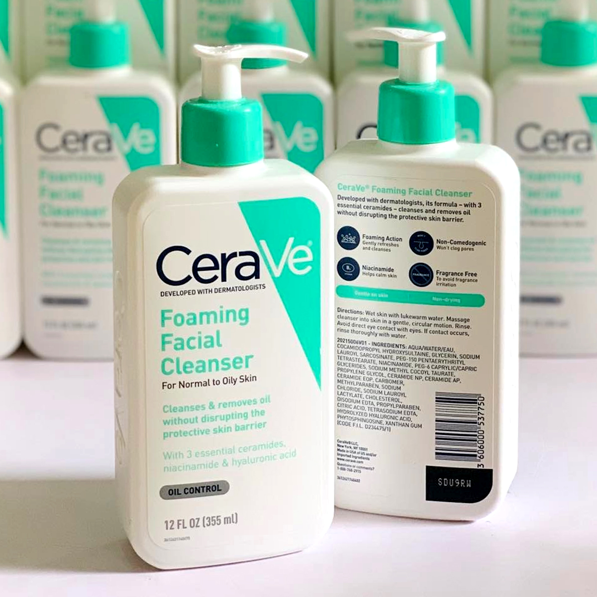Sữa Rửa Mặt Dịu Nhẹ Cho Da Thường Đến Da Dầu Cerave Foaming Facial Cleanser 355ml - 473ml Hàng Nhập Mỹ