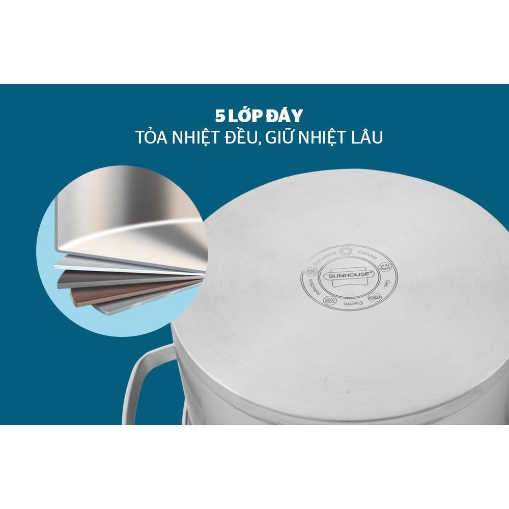 Bộ nồi chảo inox 5 đáy Sunhouse SHG995