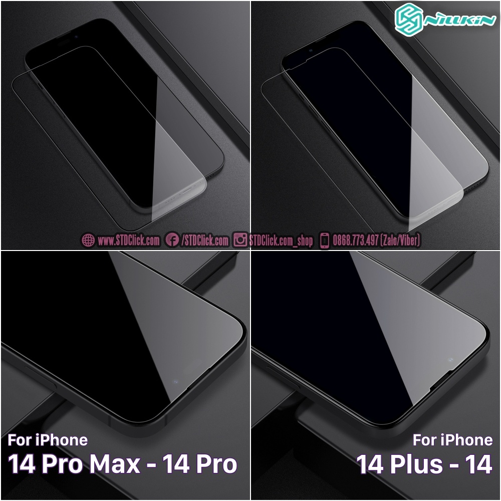 KÍNH CƯỜNG LỰC DÀNH CHO ĐIỆN THOẠI IPHONE 14 PRO MAX - 14 PRO - 14 PLUS - 14 NILLKIN CP+PRO 2.5D