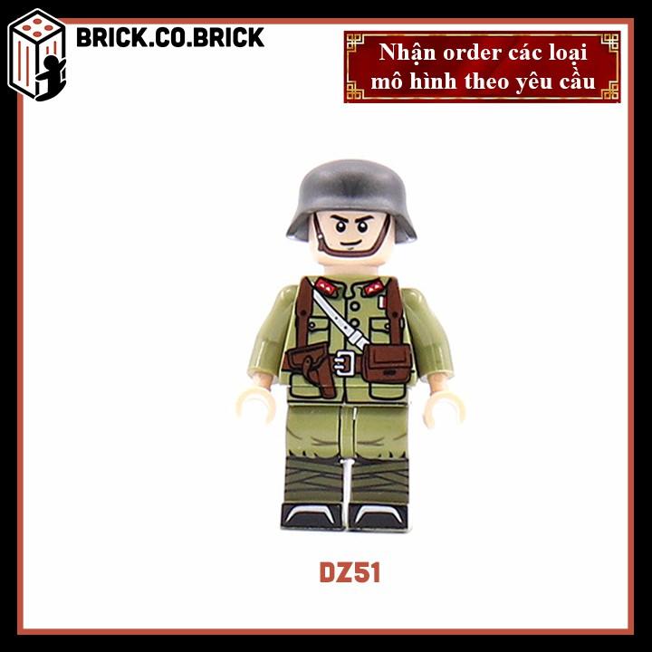 Xếp hình Nhân vật Lắp ráp Phụ kiện Moc Army Lính Đức Thế chiến minifig Mô hình Độc đáo Trang trí Quân đội DZ49 -50